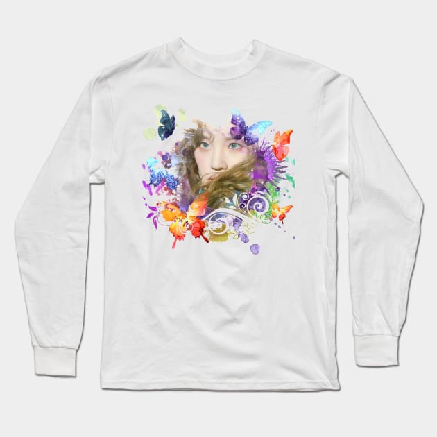 Yuqi (ウギ) Long Sleeve T-Shirt by K-pop design shop